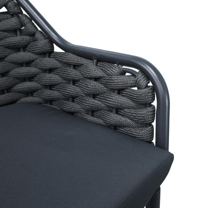 Zuki pakoworld aluminum-pp bar stool stackable with gray frame and cushion 55x54x109cm