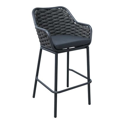 Zuki pakoworld aluminum-pp bar stool stackable with gray frame and cushion 55x54x109cm
