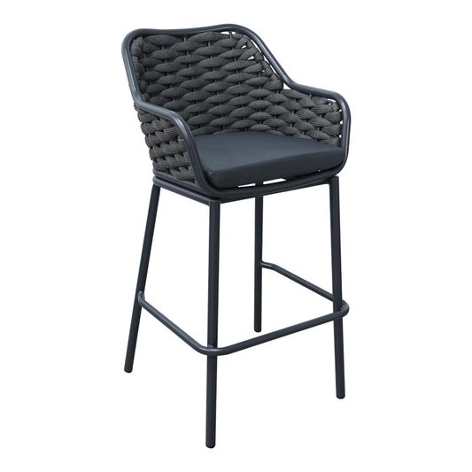 Zuki pakoworld aluminum-pp bar stool stackable with gray frame and cushion 55x54x109cm