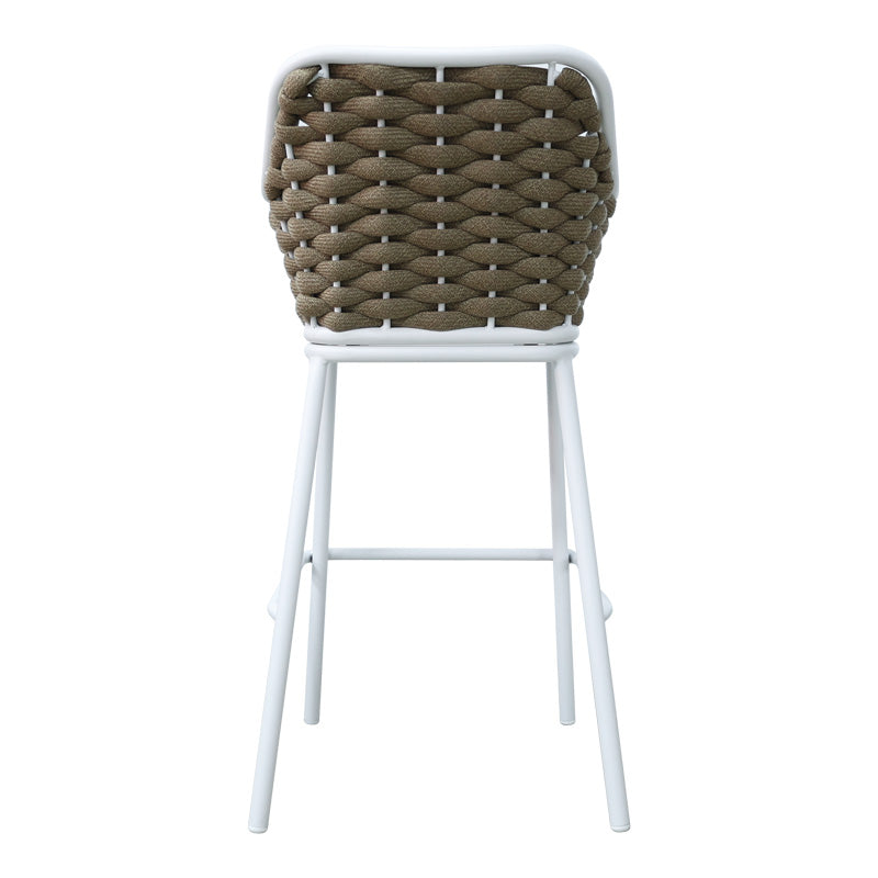 Zuki pakoworld aluminum-pp bar stool stackable with white frame and cushion 55x54x109cm