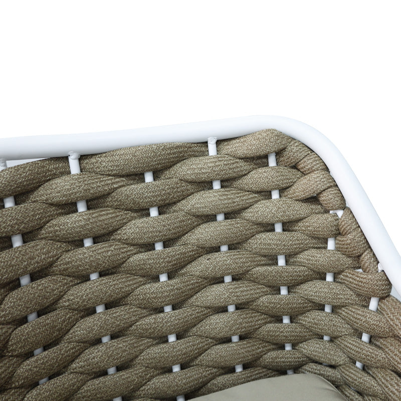 Zuki pakoworld aluminum-pp bar stool stackable with white frame and cushion 55x54x109cm