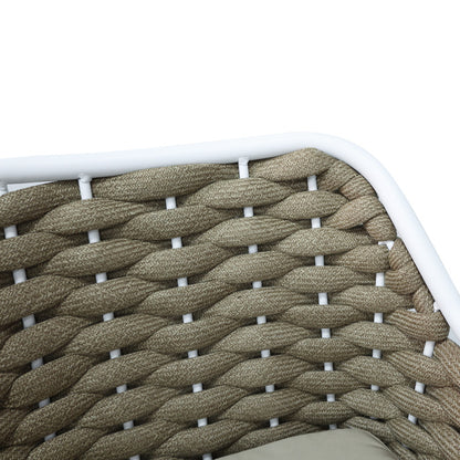 Zuki pakoworld aluminum-pp bar stool stackable with white frame and cushion 55x54x109cm