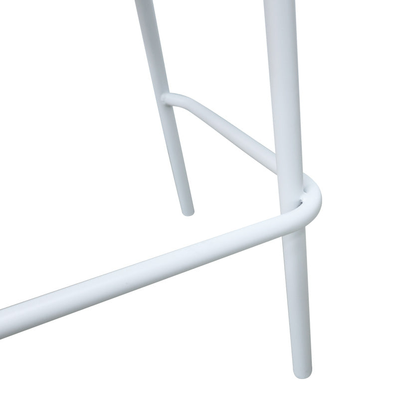 Zuki aluminum bar stool stackable with white frame and cushion 55x54x109cm