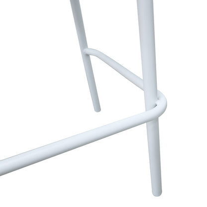 Zuki aluminum bar stool stackable with white frame and cushion 55x54x109cm