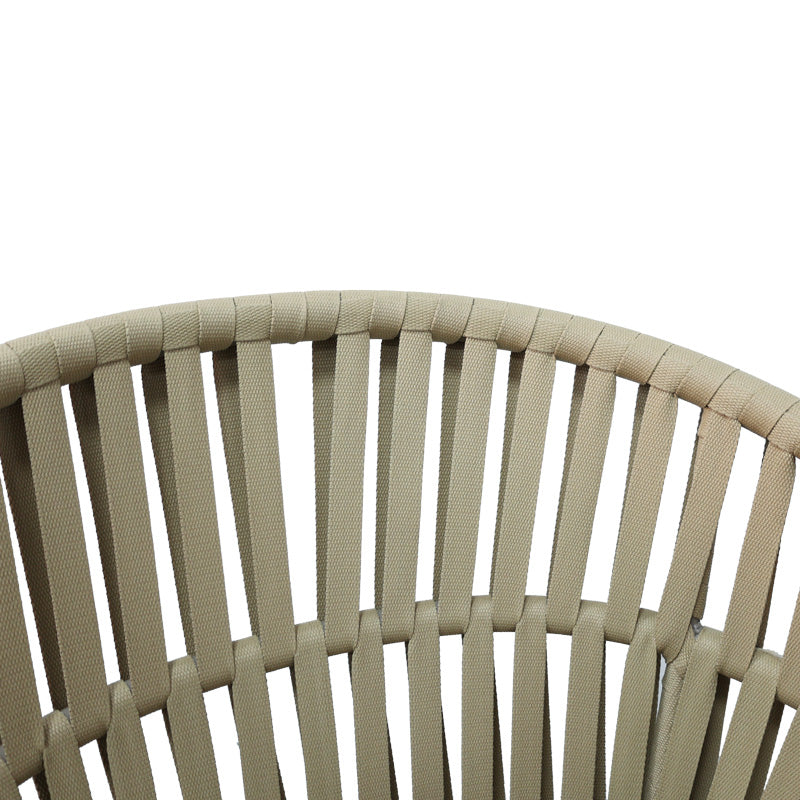 Frama pakoworld stackable aluminum-pe rope armchair in brown shade and cushion 57x60x78cm