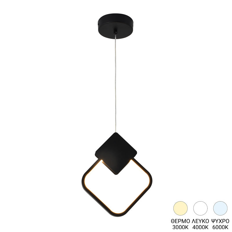Ceiling luminaire led Gardio I metal in black color 23x2x23cm