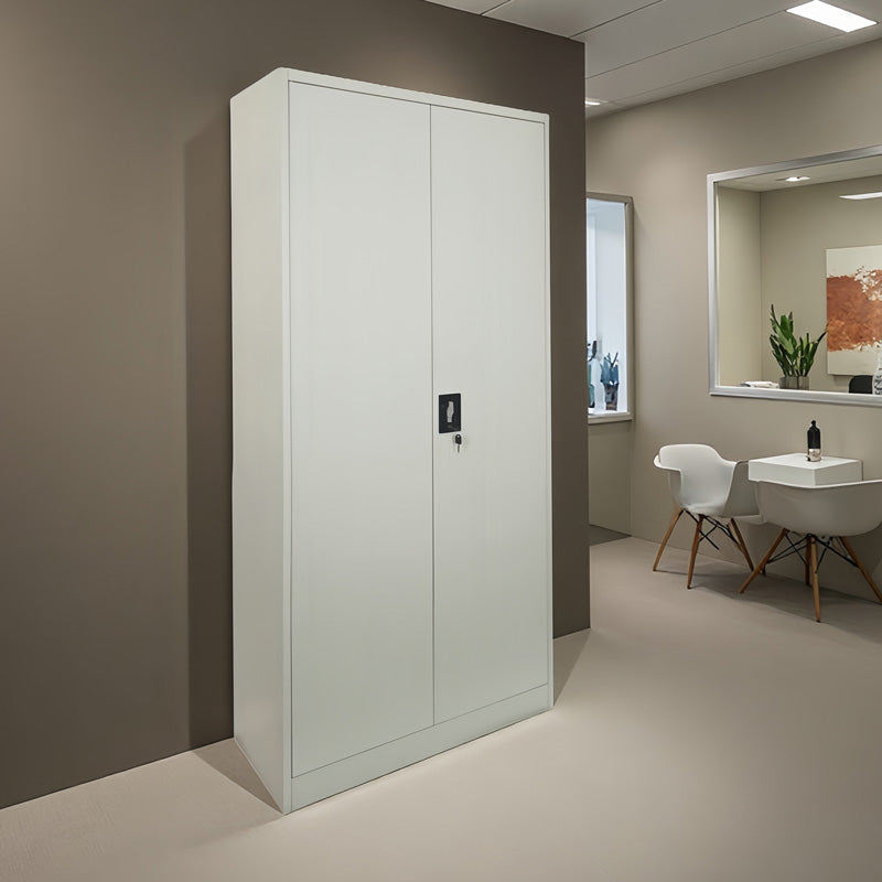 Zogi metal cabinet with partition in light gray color 90x45x180cm