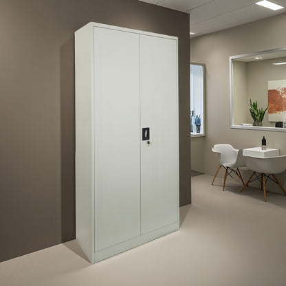Zogi metal cabinet with partition in light gray color 90x45x180cm