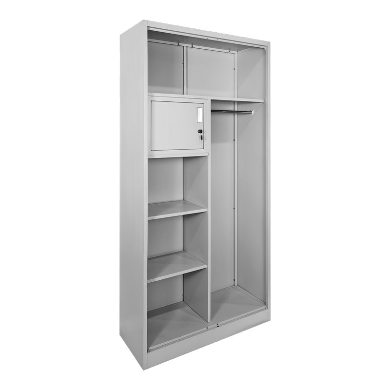 Zogi metal cabinet with partition in light gray color 90x45x180cm