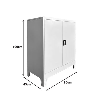 Armon metal cabinet in light gray color 90x45x100cm