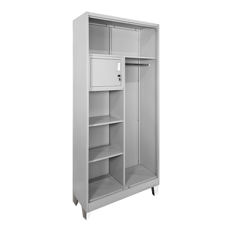 Zogi metal cabinet with partition in light gray color 90x45x190cm