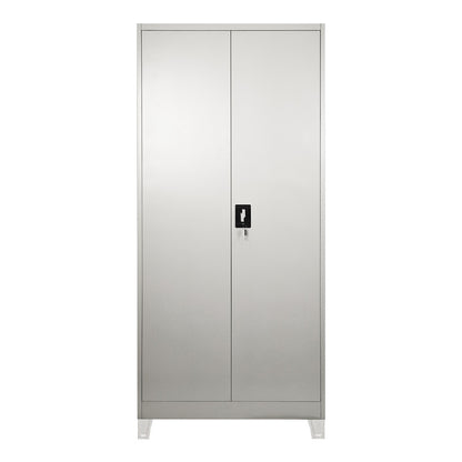 Zogi metal cabinet with partition in light gray color 90x45x190cm