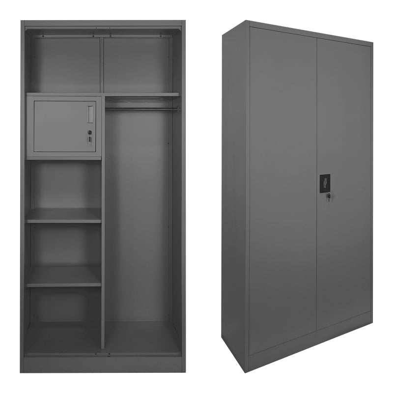 Zogi metal cabinet with partition in anthracite color 90x45x180cm