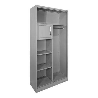 Zogi metal wardrobe with partition in light gray 70x40x180cm