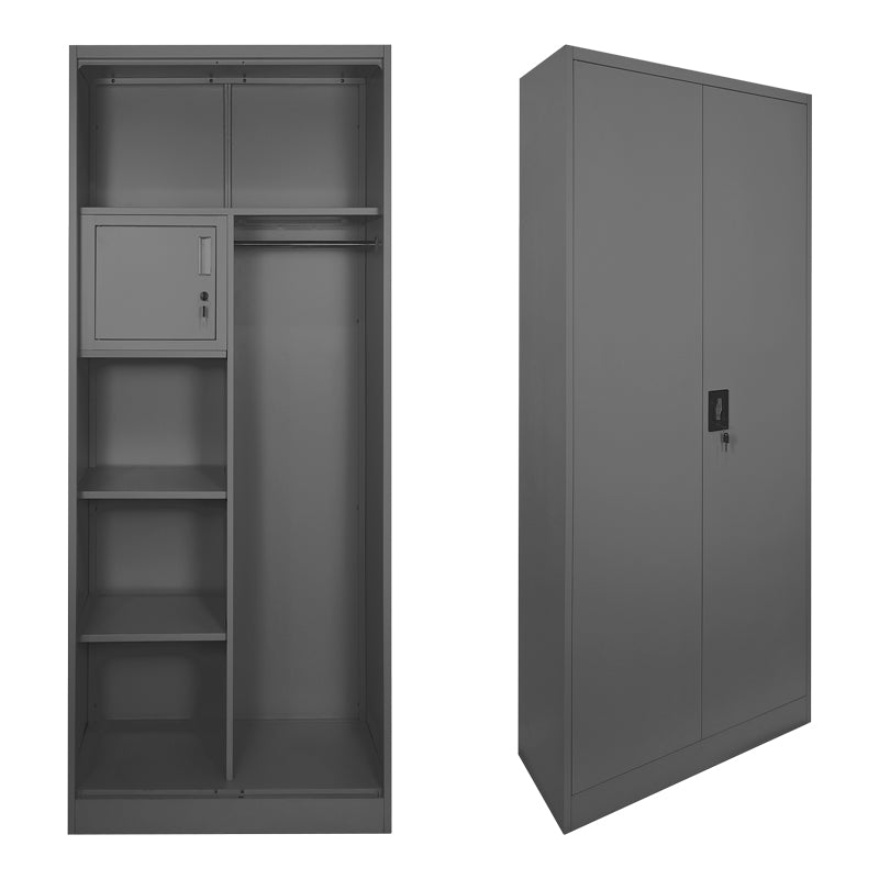 Zogi metal wardrobe with partition in anthracite 70x40x180cm