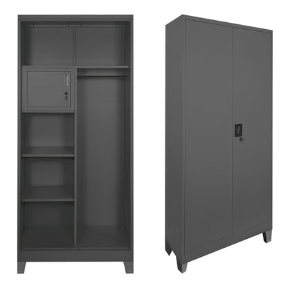 Zogi metal cabinet with partition in anthracite color 90x45x190cm