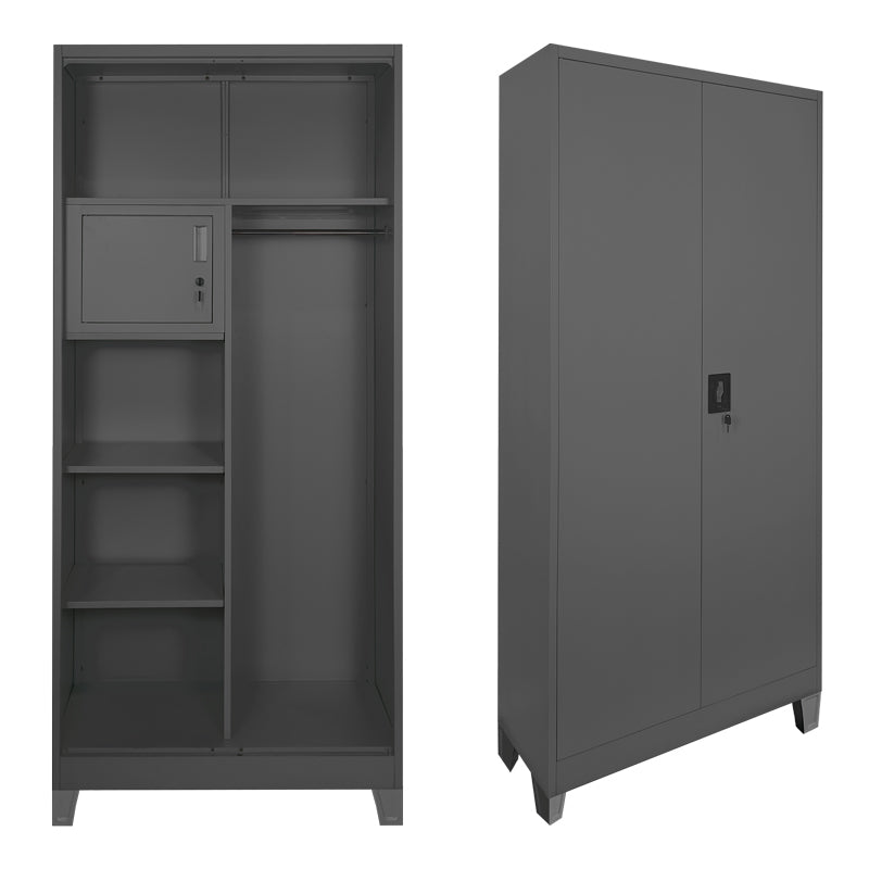 Zogi metal cabinet with partition in anthracite color 90x45x190cm
