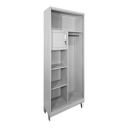Zogi metal wardrobe with partition in light gray 70x40x190cm