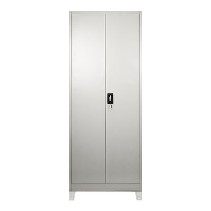 Zogi metal wardrobe with partition in light gray 70x40x190cm