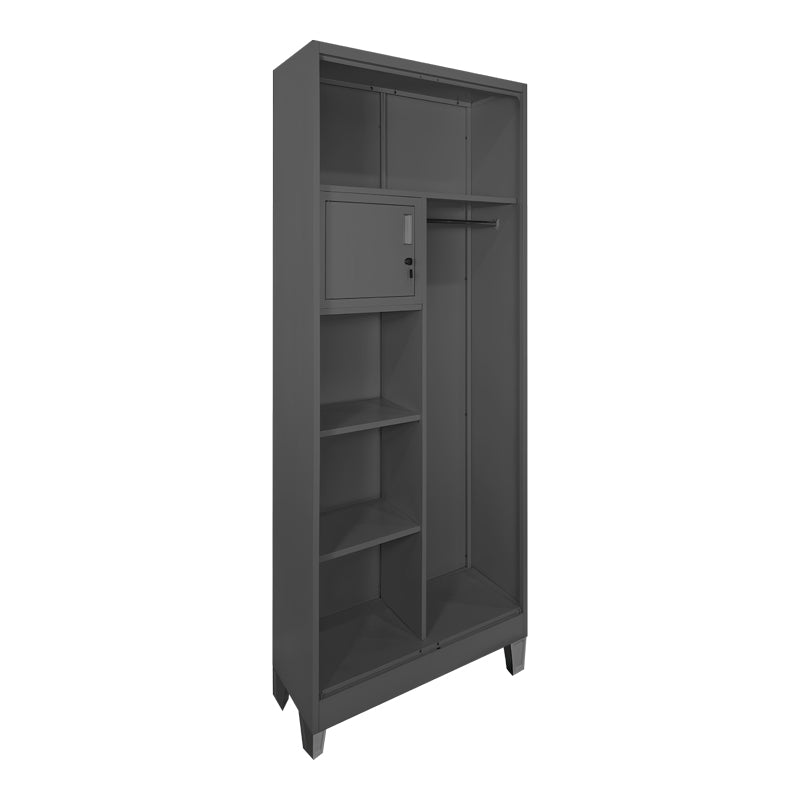 Zogi metal wardrobe with partition in anthracite 70x40x190cm
