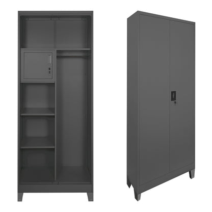 Zogi metal wardrobe with partition in anthracite 70x40x190cm