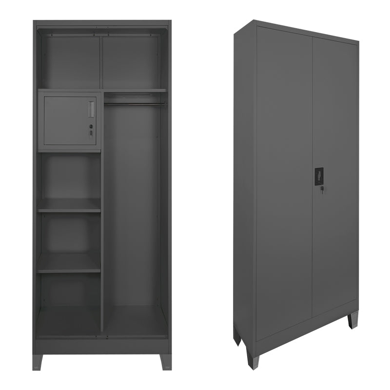 Zogi metal wardrobe with partition in anthracite 70x40x190cm