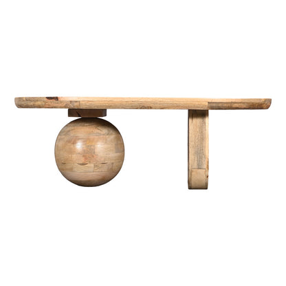 Coffee table Kane solid acacia wood in natural color 110x72x38cm