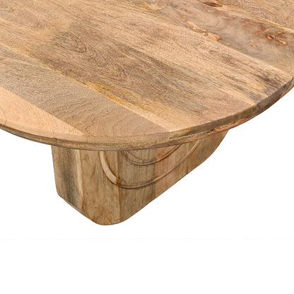 Coffee table Kane solid acacia wood in natural color 110x72x38cm