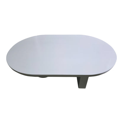 Coffee table Kane solid acacia wood in white color 110x72x38cm