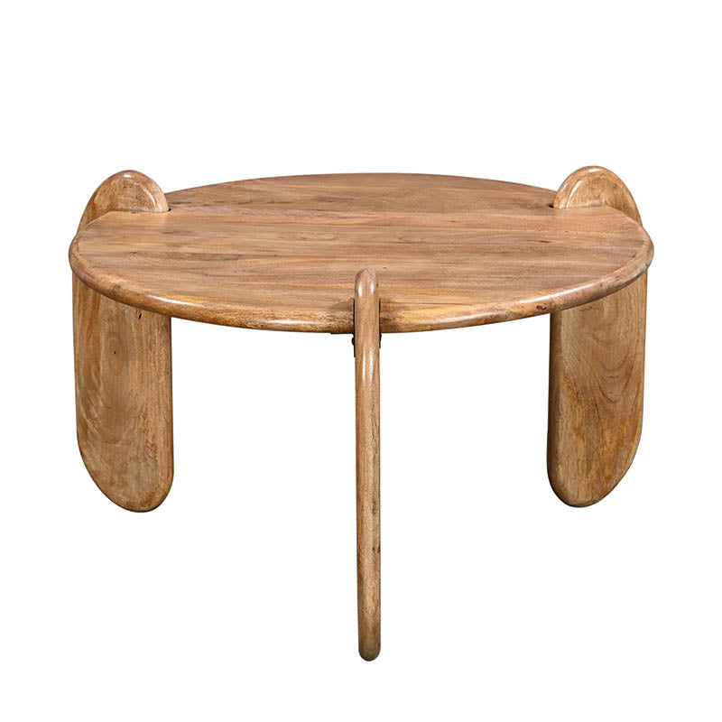 Coffee table Earten solid acacia wood in natural color D80x40cm