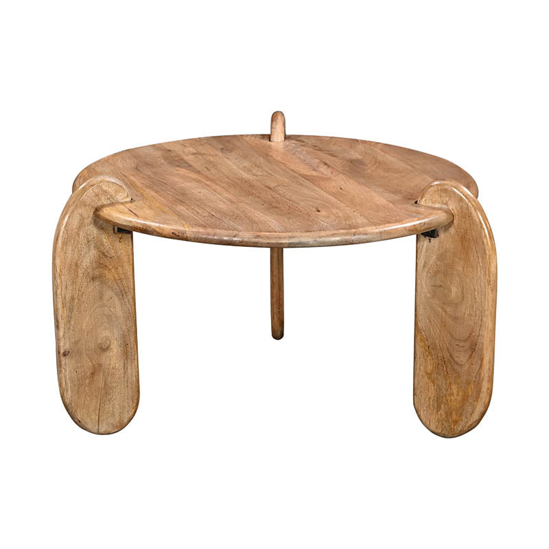 Coffee table Earten solid acacia wood in natural color D80x40cm