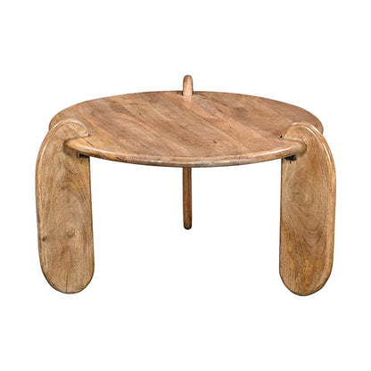 Coffee table Earten solid acacia wood in natural color D80x40cm