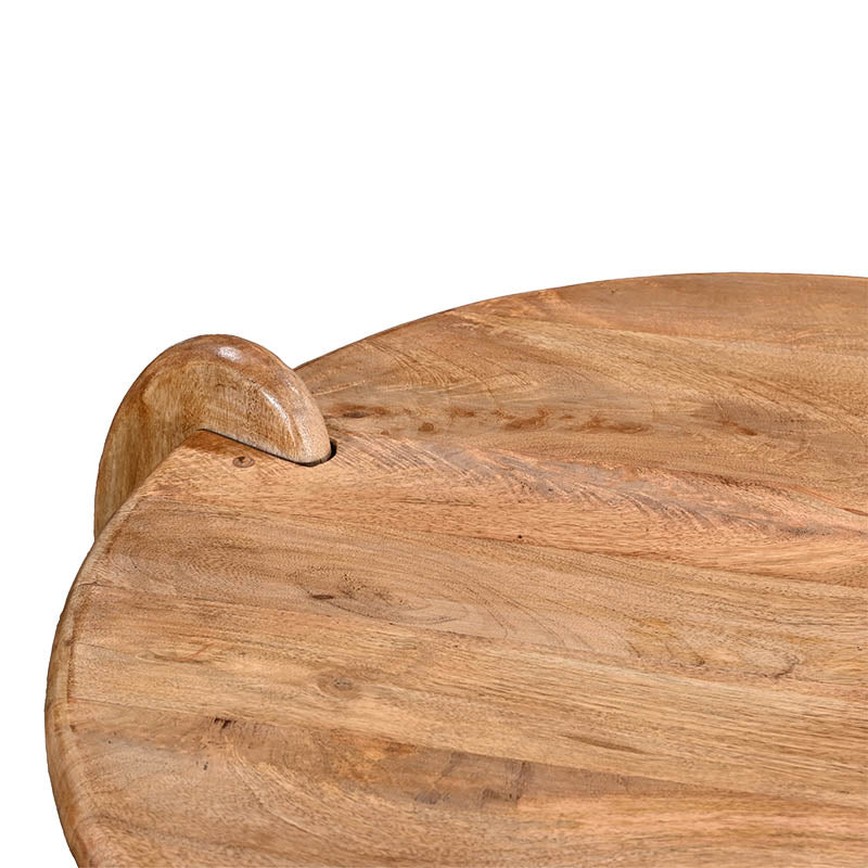 Coffee table Earten solid acacia wood in natural color D80x40cm