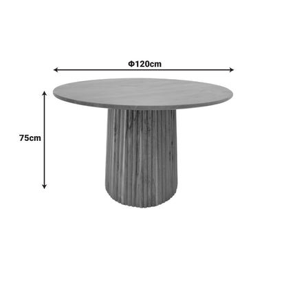 Tully table solid acacia wood in walnut shade D120x75cm