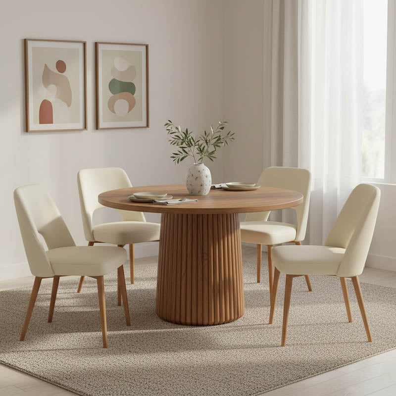 Tully table solid acacia wood in walnut shade D120x75cm