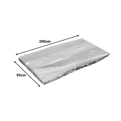Table top Pozier solid acacia wood in natural shade 200x95x4cm