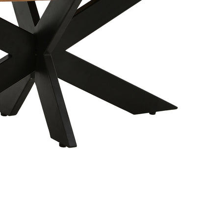 Coffee table Fardy solid acacia wood in natural color with black metal legs 120x60x45cm