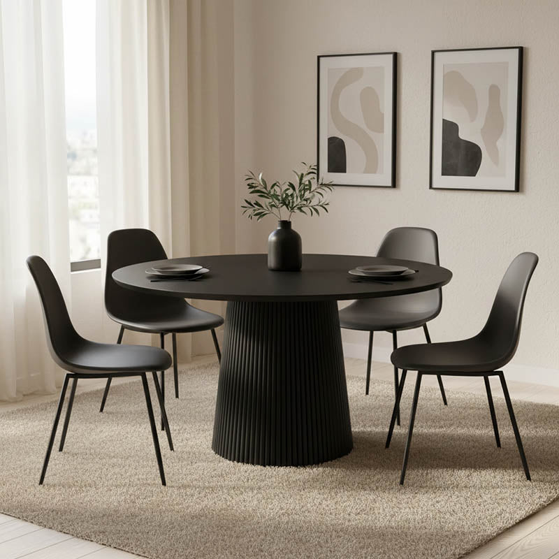 Tully table solid acacia wood in black shade D120x75cm