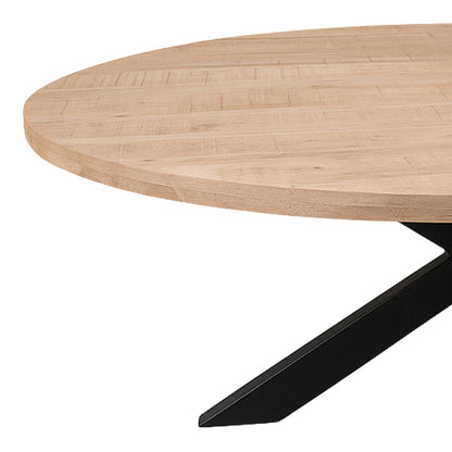Vestia table, solid mango wood in a natural shade with black metal legs 220x100x76cm