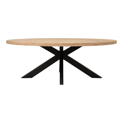 Dining table Jenma solid mango wood in natural color-black metal leg 200x100x76cm