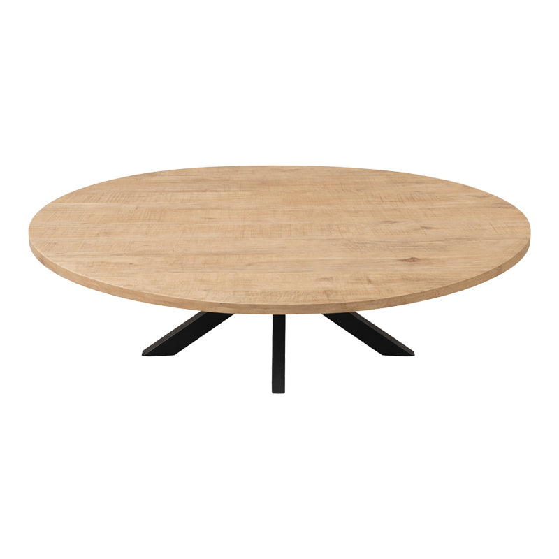 Dining table Jenma solid mango wood in natural color-black metal leg 200x100x76cm