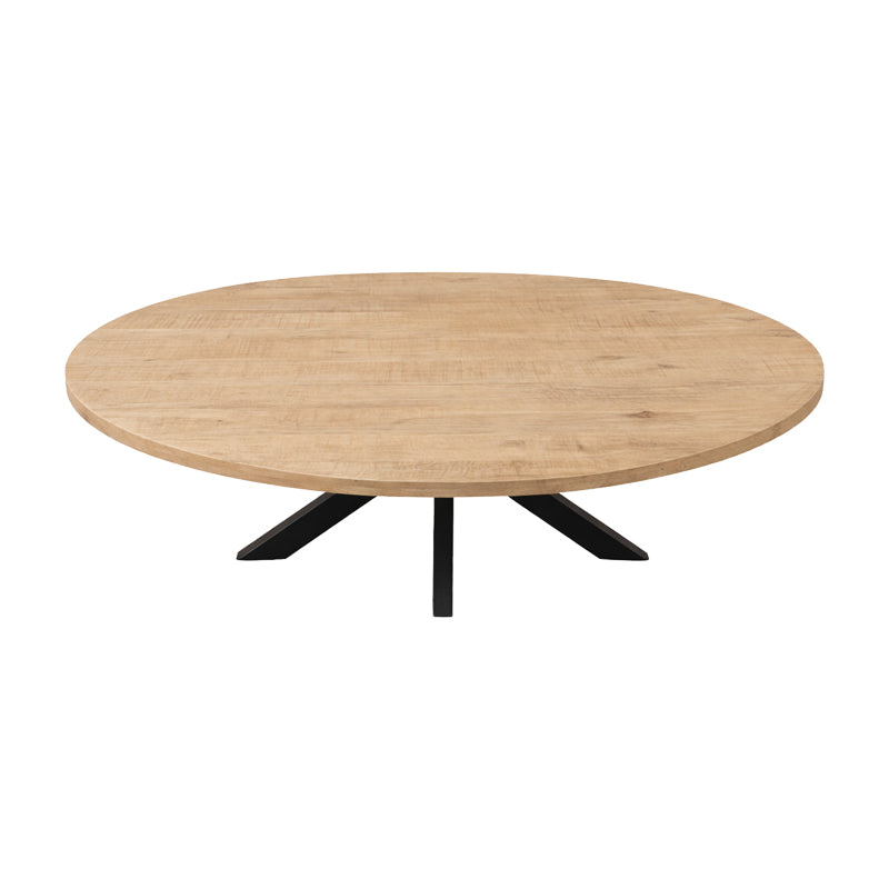 Dining table Jenma solid mango wood in natural color-black metal leg 180x90x76cm