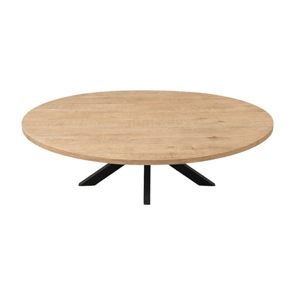 Dining table Jenma solid mango wood in natural color-black metal leg 180x90x76cm