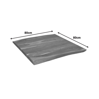 Table top Pozier solid acacia wood walnut 80x80x4cm