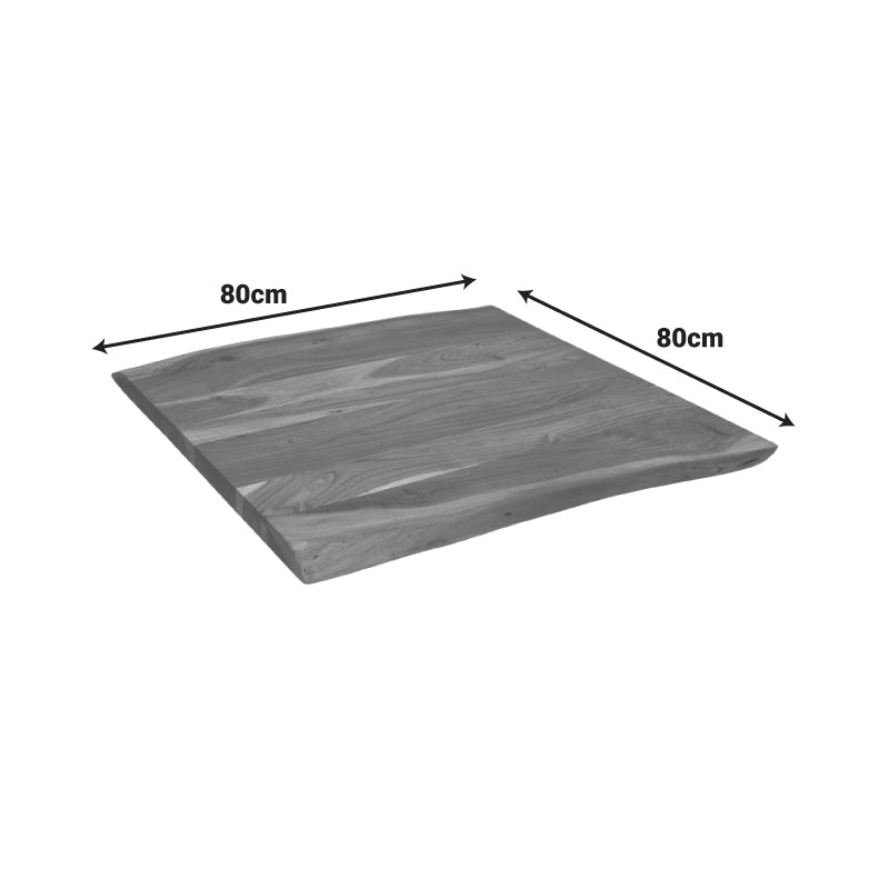 Table top Pozier solid acacia wood walnut 80x80x4cm