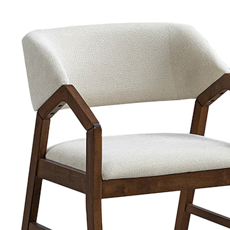 Armchair Livia rubberwood in walnut-ecru shade 47.5x54.5x78cm