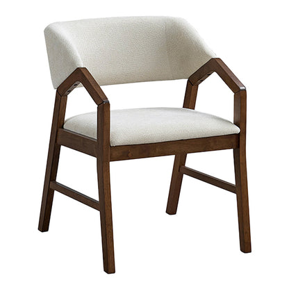 Armchair Livia rubberwood in walnut-ecru shade 47.5x54.5x78cm