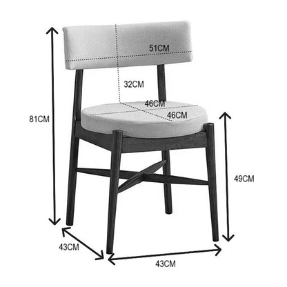 Raudi rubberwood chair in walnut-ecru shade 45.5x45.5x81cm