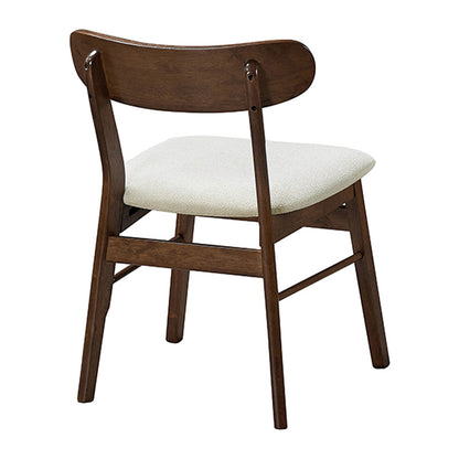 Cairo rubberwood chair in walnut-ecru shade 47x47x76cm