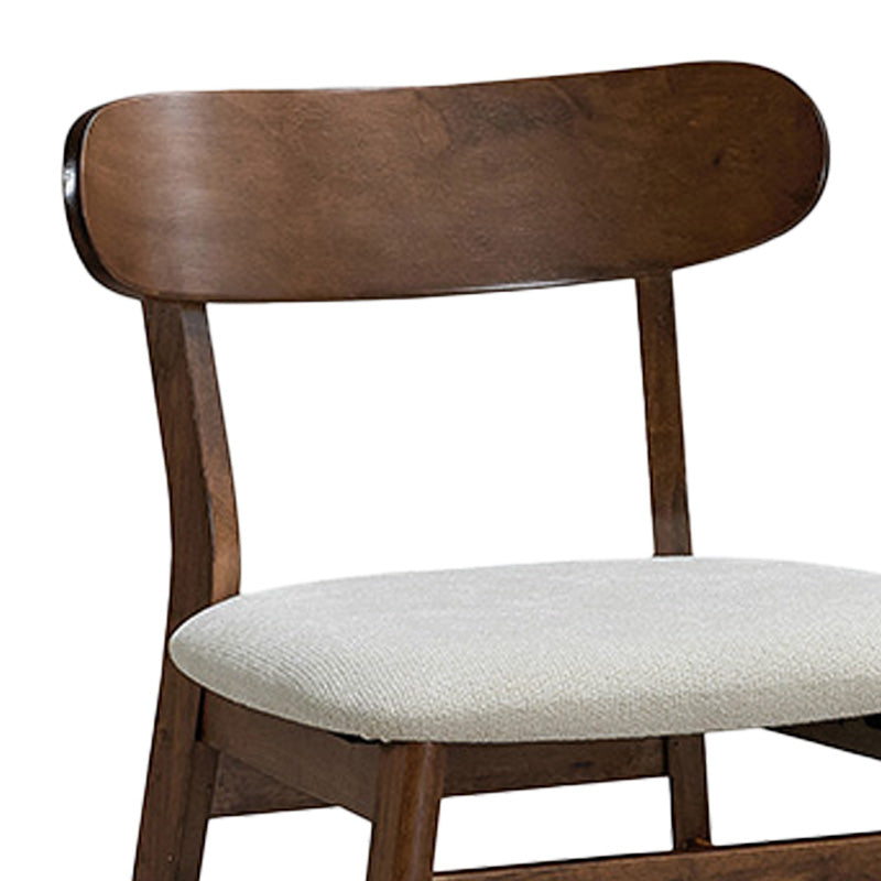 Cairo rubberwood chair in walnut-ecru shade 47x47x76cm